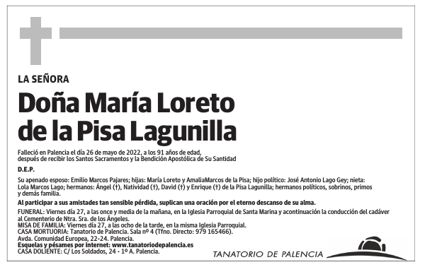 Doña María Loreto de la Pisa Lagunilla