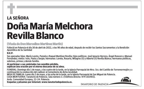 Doña María Melchora Revilla Blanco