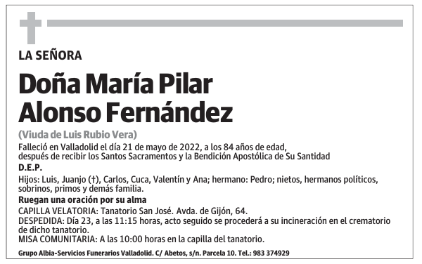 Doña María Rosario Llorente Lázaro