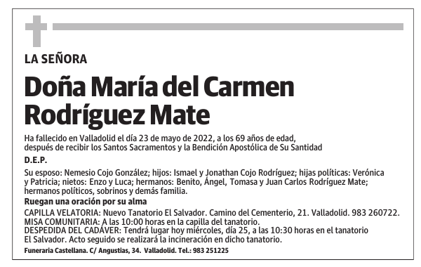 Doña María del Carmen Rodríguez Mate