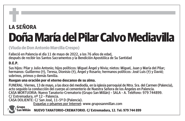 Doña María del Pilar Calvo Mediavilla
