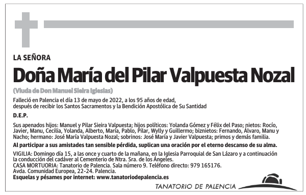 Doña María del Pilar Valpuesta Nozal