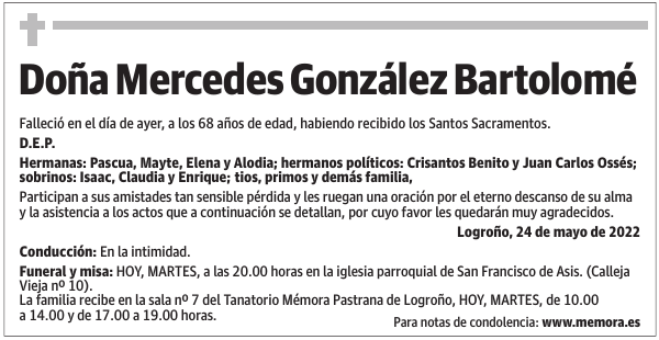Doña  Mercedes  González  Bartolomé