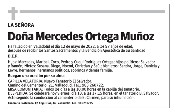 Doña Mercedes Ortega Muñoz