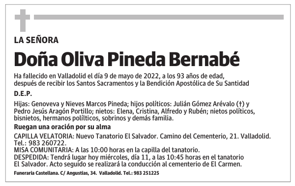 Doña Oliva Pineda Bernabé