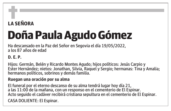 Doña Paula Agudo Gómez
