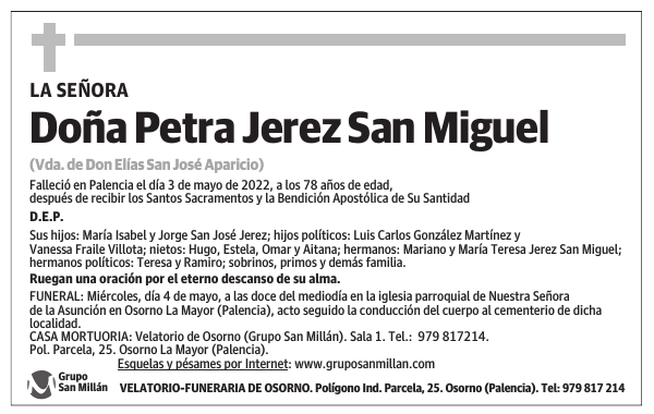 Doña Petra Jerez San Miguel