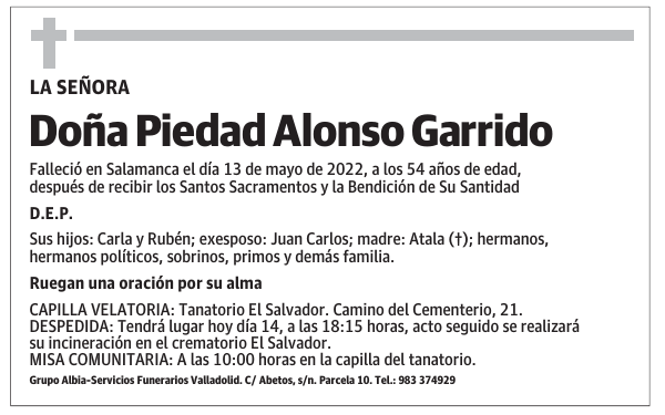 Doña Piedad Alonso Garrido