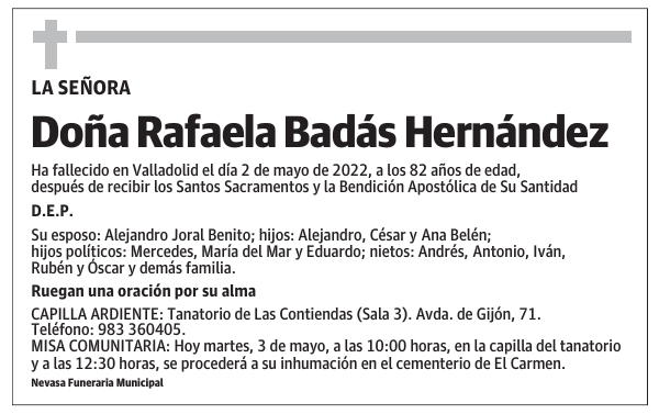 Doña Rafaela Badás Hernández