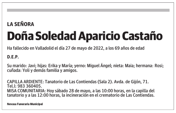 Doña Soledad Aparicio Castaño