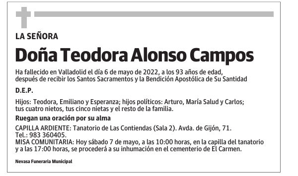 Doña Teodora Alonso Campos