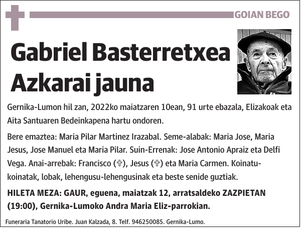 Gabriel Basterretxea Azkarai