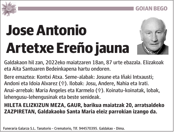 Jose Antonio Artetxe Ereño