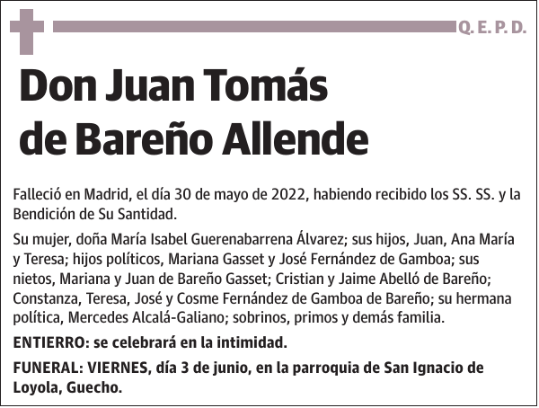 Juan Tomás de Bareño Allende