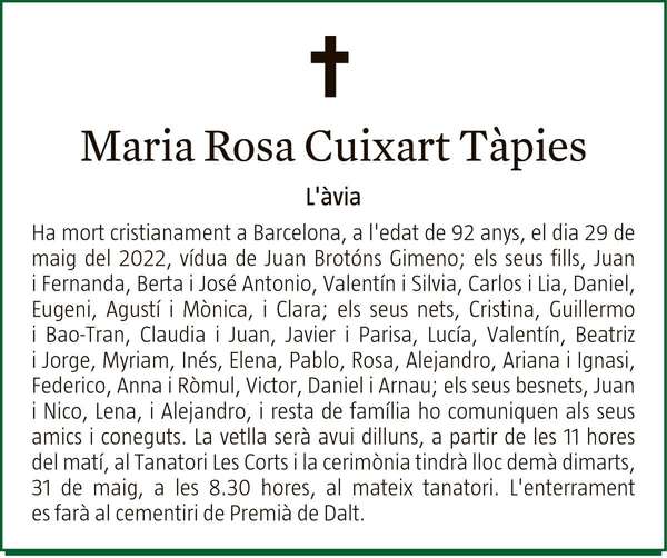 MARIA  ROSA  CUIXART  TÀPIES