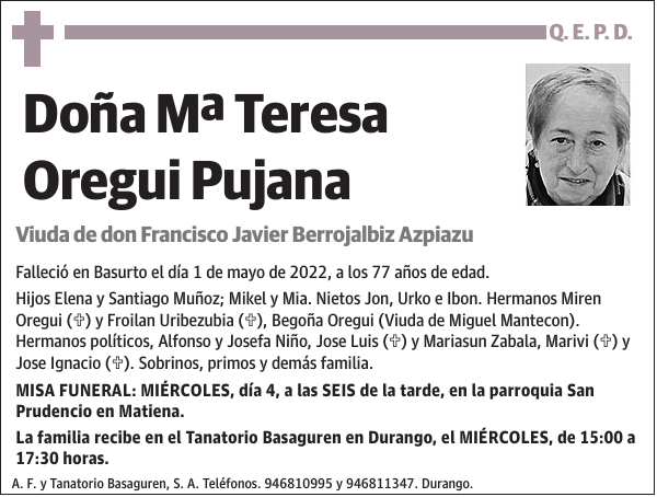 Mª Teresa Oregui Pujana