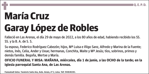 María Cruz Garay López de Robles