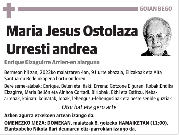 Maria Jesus Ostolaza Urresti