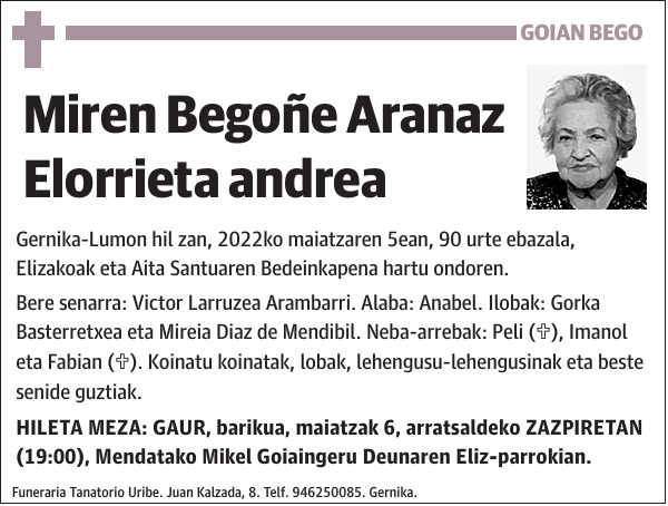 Miren Begoñe Aranaz Elorrieta