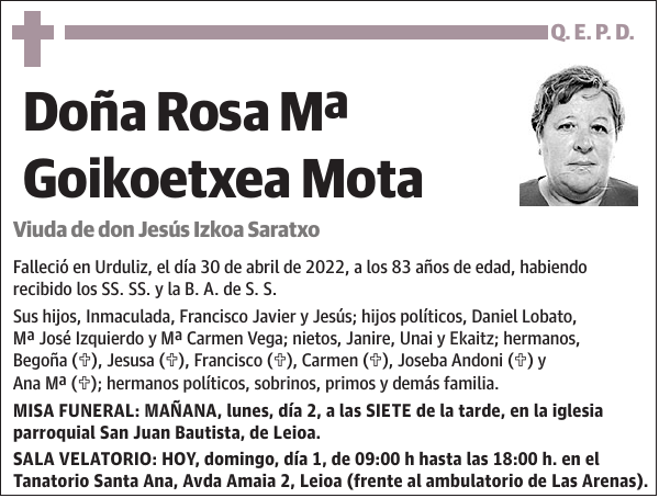 Rosa Mª Goikoetxea Mota