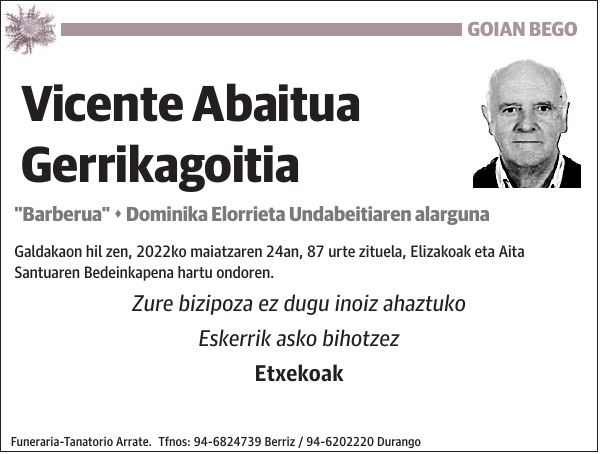 Vicente Abaitua Gerrikagoitia