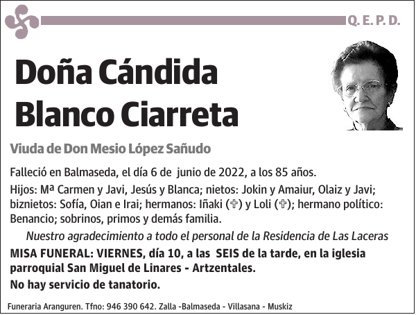 Cándida Blanco Ciarreta