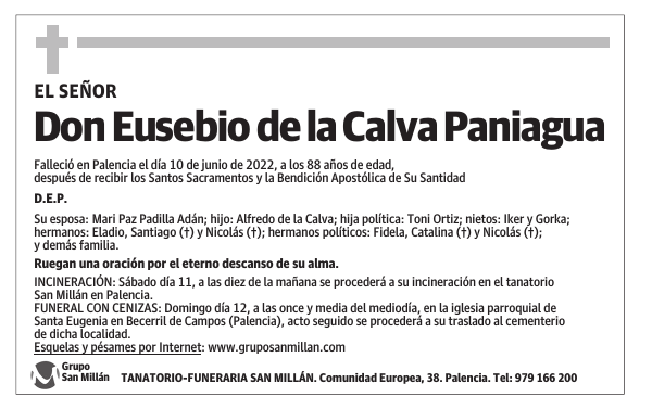 Don Eusebio de la Calva Paniagua