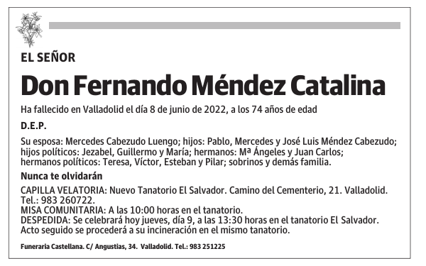 Don Fernando Méndez Catalina