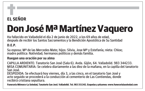 Don José Mª Martínez Vaquero