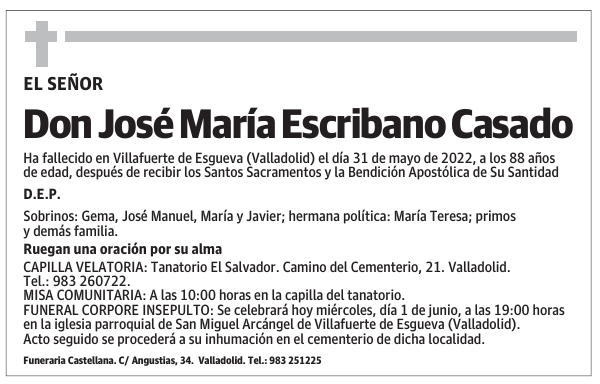 Don José María Escribano Casado
