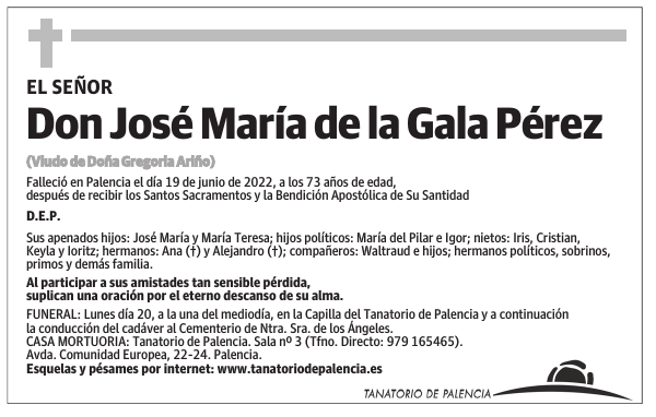 Don José María de la Gala Pérez
