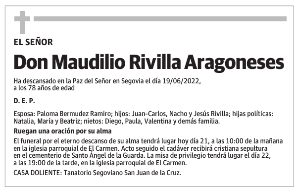 Don Maudilio Rivilla Aragoneses