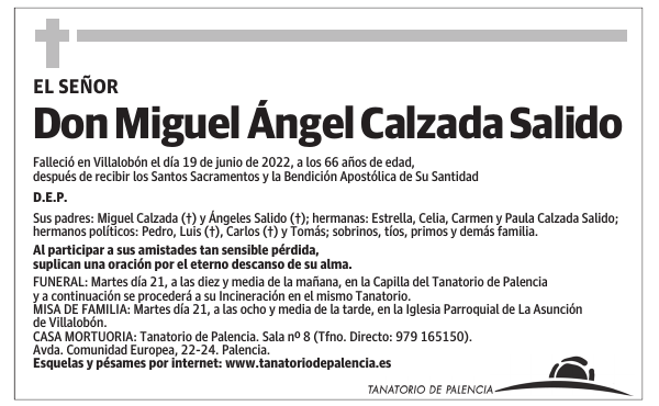 Don Miguel Ángel Calzada Salido