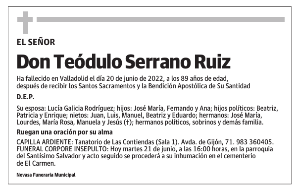 Don Teódulo Serrano Ruiz