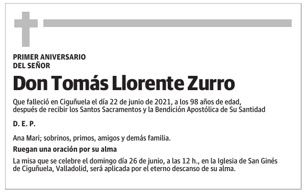 Don Tomás Llorente Zurro