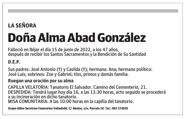 Doña Alma Abad González