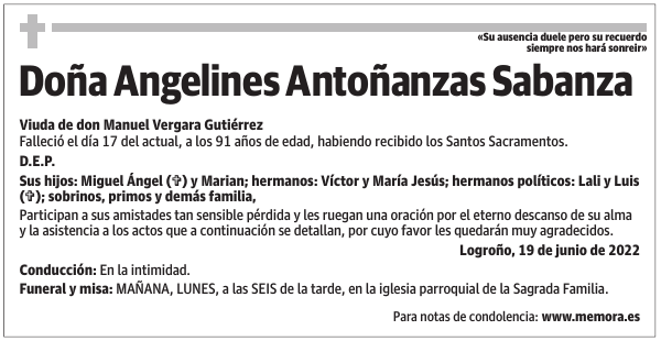 Doña  Angelines  Antoñanzas  Sabanza