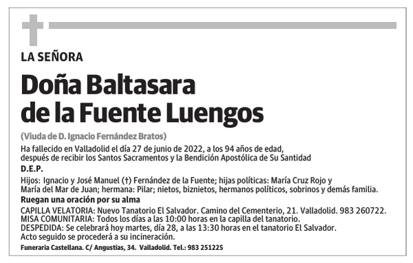 Doña Baltasara de la Fuente Luengos