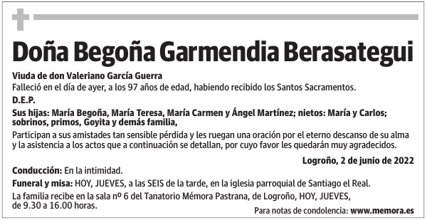 Doña  Begoña  Garmendia  Berasategui