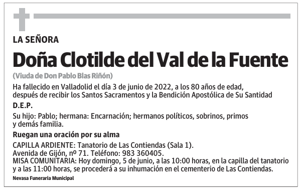 Doña Clotilde del Val de la Fuente