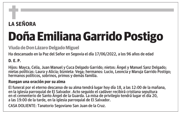 Doña Emiliana Garrido Postigo