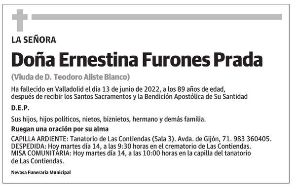 Doña Ernestina Furones Prada