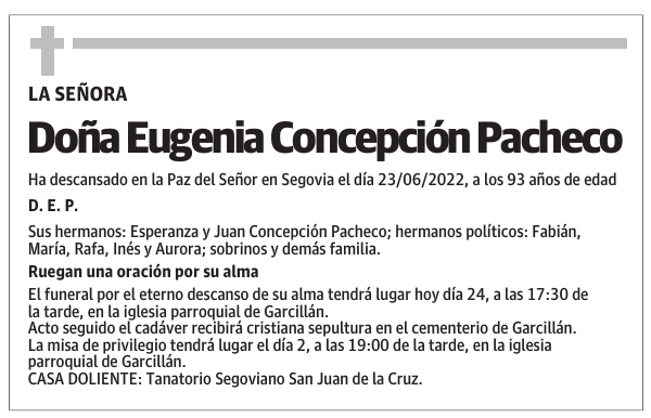 Doña Eugenia Concepción Pacheco