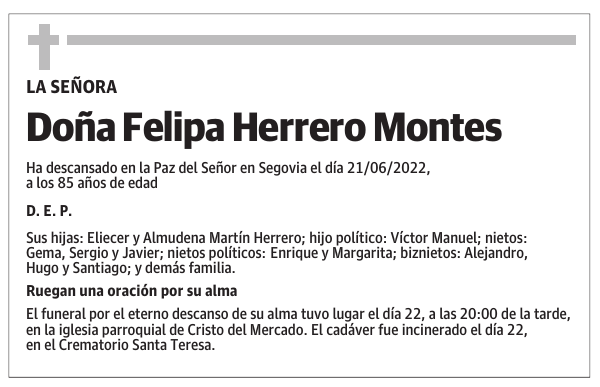 Doña Felipa Herrero Montes