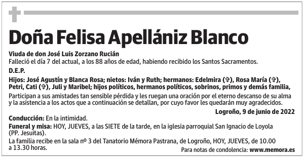Doña  Felisa  Apellániz  Blanco