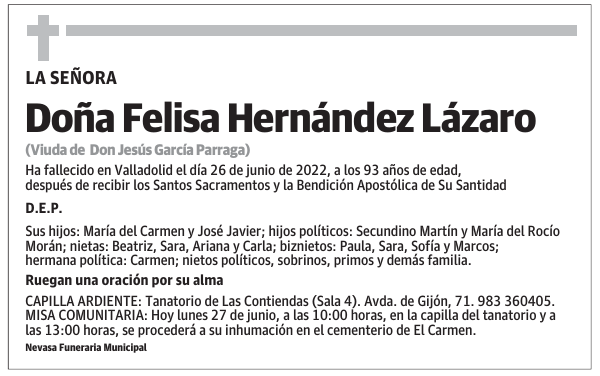 Doña Felisa Hernández Lázaro