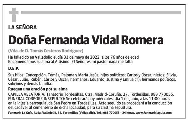 Doña Fernanda Vidal Romera