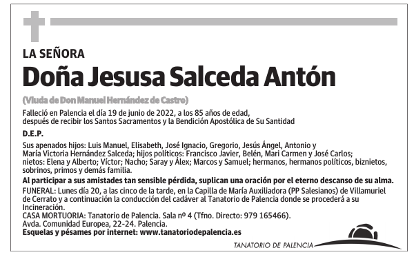 Doña Jesusa Salceda Antón