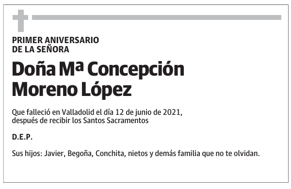 Doña Mª Concepción Moreno López