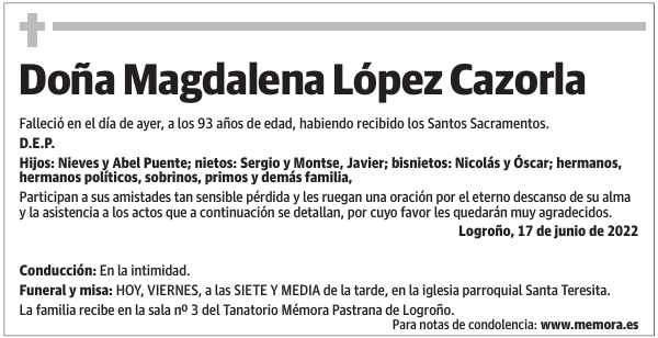 Doña  Magdalena  López  Cazorla